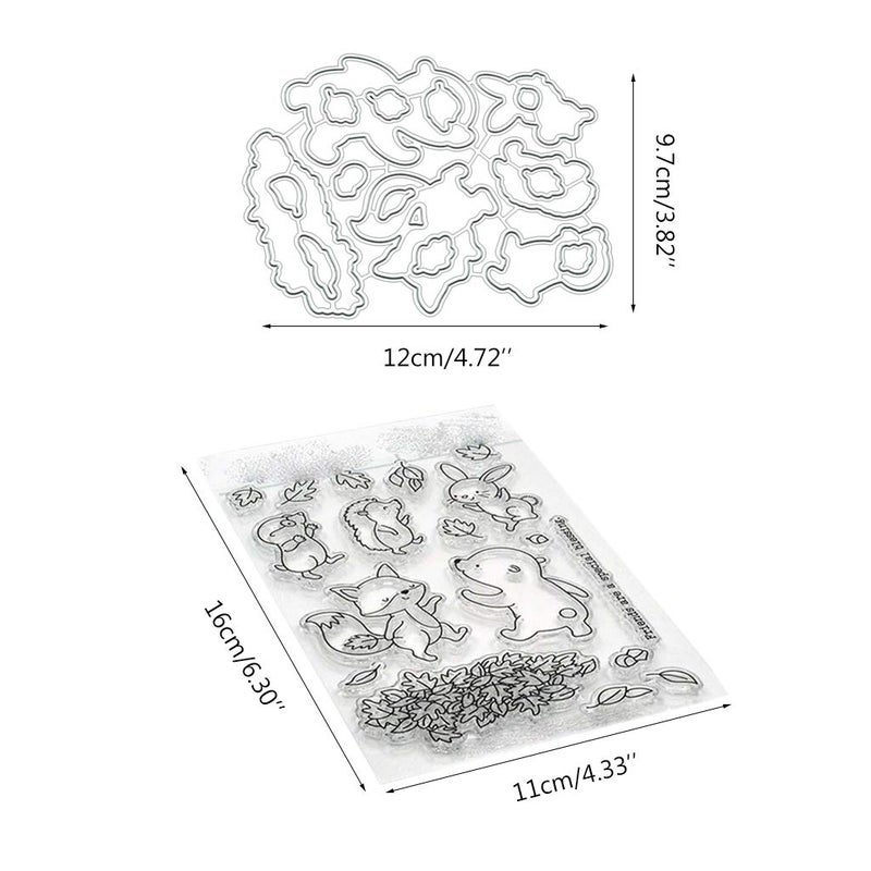 Lottoyday Animal Friends Silicone Clear Stamp and Die Sets for Card Making, DIY Embossing Photo Album Decorative Craft - Image 2